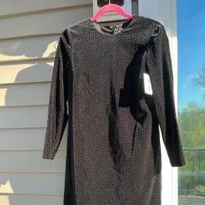 Theory Elegant Black Textured Dress